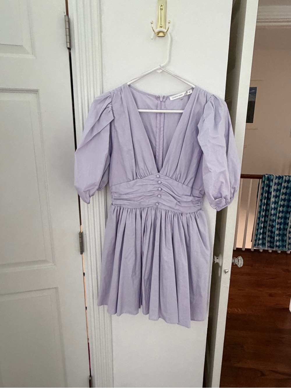 Altar'd State Lilac Puff Sleeve Mini Dress